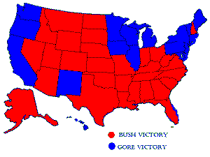 Blue and Red Electoral Map